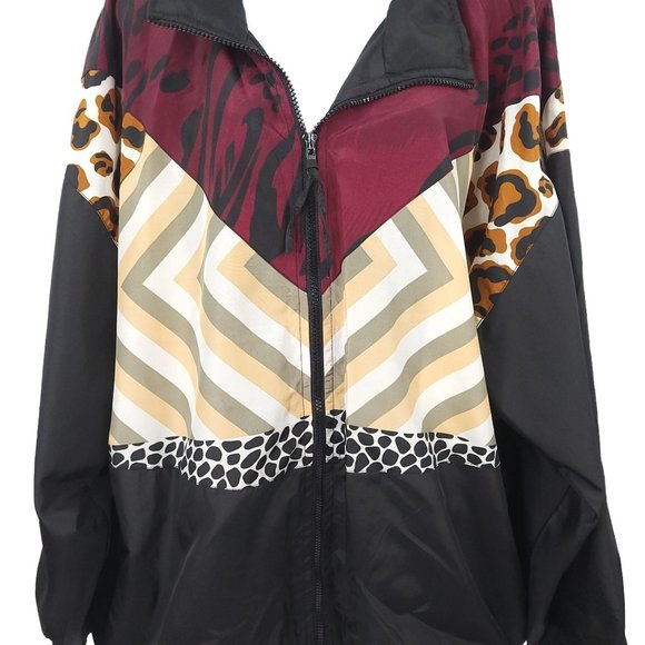 Vintage Argee Sports Windbreaker Womens Size 24W Track Jacket Zip Up Lined - Picture 4 of 13